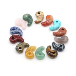 Charms Comma Shape Natural Stone Agates Crystal Turquoises Jades Opal Stones Pendant For Jewellery Making Necklace Bracelet 15X22Mm Dr Dhbaw