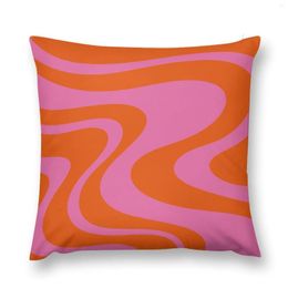 Pillow Pink And Red Orange Wave Machine Abstract Retro Swirl Pattern Throw Christmas Covers Child