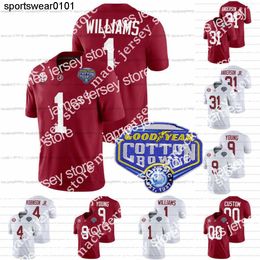 Custom Alabama Crimson Tide Jersey College Football 2021 Cotton Bowl 1 Jameson Williams 31 Will Anderson