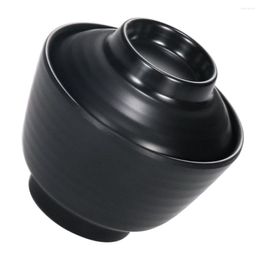 Dinnerware Sets Seasoning Box Black Suit Bowl With Imitation Porcelain Soup Cup Small Delicate Melamine