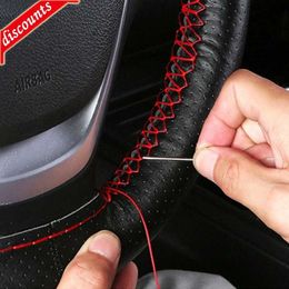 New Car Steering Wheel Cover Non-Slip Soft Artificial leather 38cm With Needles And Thread Braid On Steering-Wheel Car Accessories