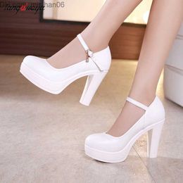 Dress Shoes Dress Shoes white Fashion Stiletto Heel Women's Shoes Classic Comfortable Pumps Belt Buckle Office Shoes Casual Elegant Chunky High Heels Z230703