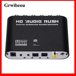 Amplifiers Grwibeou Digital to Analog 5.1 Channel Stereo Ac3 Audio Converter Optical Spdif Coaxial Aux to 6 Rca Sound Decoder Amplifier