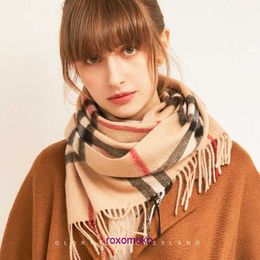 Designer Original Bur Home Winter scarves on sale Inner Mongolia Straight Pure Wool Yinglunge Women's Scarf Wind Stripe Unisex Neck