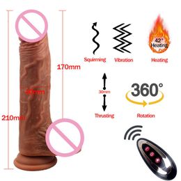 massagerSex massager sex Big Dildo Vibrator Huge Automatic Telescopic Heating Penis Suction Cup Realistic for Women Adult Toy DU9Z 2D7S6