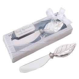 Party Favor Leaf Shape Butter Knife Cream Cheese Zinc Alloy Spreader Favors Sier Cake Drop Delivery Home Garden Festive Supp Dhu8H