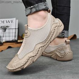 Dress Shoes Dress Shoes Men Casual Slip-on Summer Sneakers Breathable s Loafers Moccasins Luxury Brand Mesh s Low Big Size 38-48 Z230704