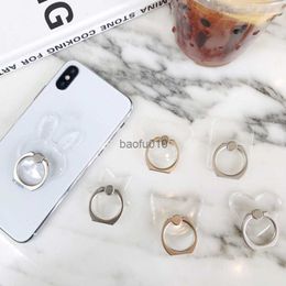 Mobile Phone Finger Ring Holder 360 Cellular Transparent Stand Grip Cell Phone Accessories for IPhone Huawei Samsung Xiaomi