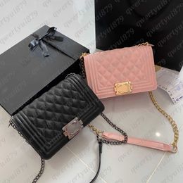 Designer Bag Womens Fashion Black Gold Chain Shoulder Bag Ladies Diamond lattice Crossbody Bag High quality Leather bag Handbag Luxury brand bag qwertyui879