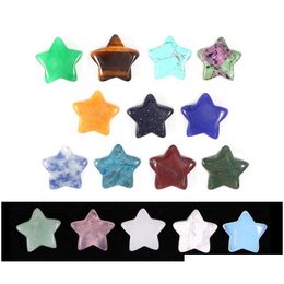 Stone Five-Pointed Star Ornaments Natural Rose Quartz Turquoise Naked Stones Decoration Hand Handle Pieces Diy Necklace Accessories Dhl5Y