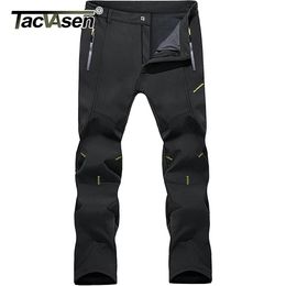 Pants TACVASEN Winter Soft Shell Work Fleece Lined Pants Mens Hiking Ski Snow Pants Outdoor Fishing Water Resistant Warm Trousers