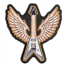 Gray Flying V Bass Guitar Patch Musical Instruments Iron On Or Sew On Embroidered Patches 3 3 25 INCH 243L