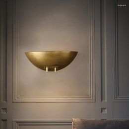 Wall Lamp American Simple Retro Personality Bowl-shaped Semicircle Decorative Post-modern Creative Bronze El Club