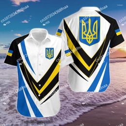 Men's Casual Shirts 2023 Ukraine 3d Full Body Print Hawaiian Shirt Summer Camissa T-shirt Women's Top Unisex