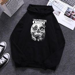 Men's Hoodies Tales From The Crypt Horror Skull Prints Male Cute Fleece Clothes High Street Hip Hop Sweatshirt Pocket Mens Pullover