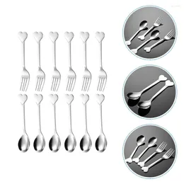 Dinnerware Sets Love Fork Spoon Convenient Cake Mini Multi-function Appetiser Coffee Stir Spoons Delicate Dessert Party Table Eating