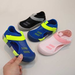 Sneakers Baby Sports Sandals New Fashion Kids Shoes Girls Boys Pu Breathable Mesh Mix Color Anti-slip Beach Toddler Sandal Children ShoesHKD230701