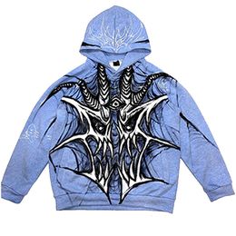 Men's Hoodies Sweatshirts Men Anime Hoodies Women Vintage Gothic Punk Zip Up Long Sleeve Streetwear Oversized Coats Harajuku Print Hooded Sweatshirts 230701