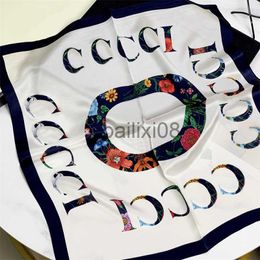 Scarves Scarves Fashion Women Summer Scarf Designer Silk Scarf Luxury Flower Letter Hand Embroidered 70 By 70cm Shawl Small Squares High Quality Turbans J230703