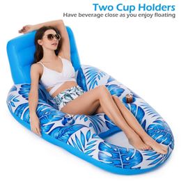 Life Vest Buoy Floating Water Hammock Recliner Foldable table Swimming Air Mattress Sea Swimming Ring Pool Party Toy Float Lounge Rest Bed HKD230703