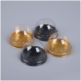 Packing Boxes 50Pcs/Set Cake Box Clear Plastic Cupcake Dome Containers Festival Baby Shower Birthday Party Dessert Drop Deli Dhiak