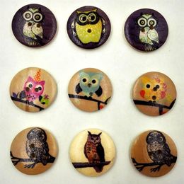 Wooden Buttons 30mm vintage owl 2 holes for handmade Gift Box Scrapbooking Crafts Party Decoration DIY Sewing draw251R