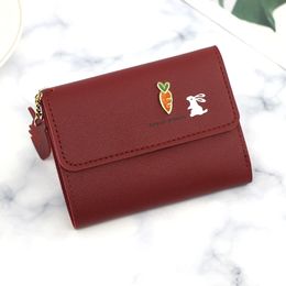 2023 cute Women wallet coin purse for girls lady's card bag wallet multifunctional rabbit and carrot coin purse wallet women