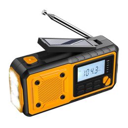 Stickers Emergency Solar Hand Crank Radio with 4000mah Rechargeable Phone Charger,led Flashlight,sos Alarm for Outdoor Camping