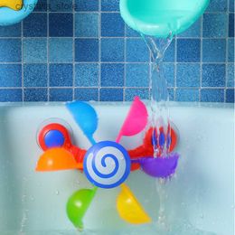 Baby Bath Toys Colourful Waterwheel Bathing Sucker Bathtub Water Spray Play Set Shower Sprinkler Toy For Children Kids Toddler L230518