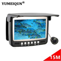 Fish Finder YUMEIQUN 15M 1000TVL Underwater Fish Finder Camera Video Camera For Fishing 4.3" Monitor Ice Fishing 8pcs IR LED Night Vision HKD230703