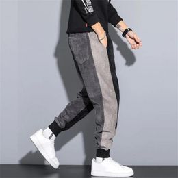 Pants Hip Hop Corduroy Pants Men 2021 Autumn Winter New Arrival Wild Loose Trousers Outdoor Streetwear Jogging Pants Elastic Waist