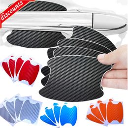 New Car Stickers Anti Scratch Car Door Handle Carbon Fibre Protector Automobiles Handle Protection Film Styling Exterior Accessorie