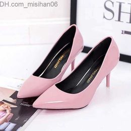 Dress Shoes Dress Shoes Large Size Women's Pumps Pointed Toe Patent Leather High Heels Dress Shoes White Wedding Shoes Thin Heels Basic Pump Red 1078C 230323 Z230703