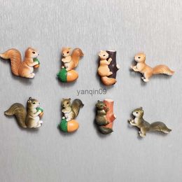 Creative Refrigerator Ornaments Simulation Squirrel Animal Design Mini Landscaping Cute Decorations Magnet Magnetic Stickers L230626
