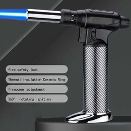 windproof blue flame cigar strong inflatable outdoor barbecue household metal welding big gun lighter GQ2YWithout Gas