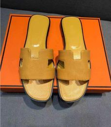 HOT Womens Summer Sandals Beach Slide Slippers Crocodile Skin Leather Flip Flops Sexy Heels Ladies Sandali Fashion Designs Orange Scuffs Shoes