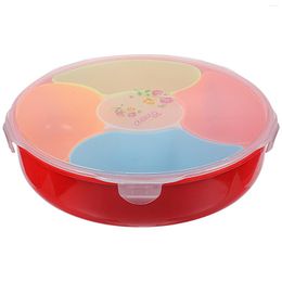 Dinnerware Sets Year Dried Fruit Box Snack Plate Candy Veggie Platter Tray Lid Storage Container Plastic Compartments Creative Serving