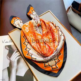 Scarves Luxury Print Silk Square Scarf Women Spring Neck Tie Shawl Wraps Female 70cm Hair Hand Wrist Headkercheif Hijab Bandana 2022 J230703