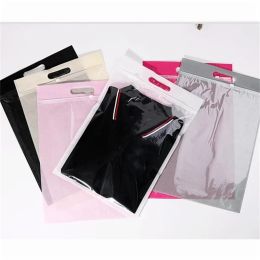 30*40+5cm 6 Colours Simple Non-woven Bags with Zipper for Clothes Self Sealing Packaging Bag with Handle Package