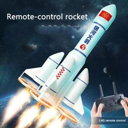 Electric RC Aircraft Remote control aircraft simulation space rocket 3D tumbling stunt UAV one button take off and landing return boy gift 230703