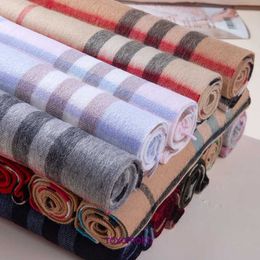 Factory Designer Original Bur Home Winter scarves online store Autumn and winter plaid wool cashmere scarf shawl dual purpose men women's tassel warm