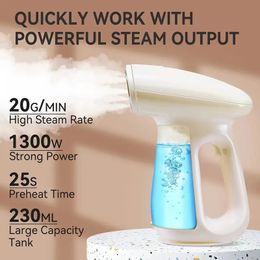 Bear Steamer For Clothes, Handheld Clothes Steamer,1300W Strong Power Garment Steamer With 230ml Tank,Fast Heat-up