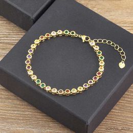 Pendant Colours Shiny Crystal Bracelet For Women Charm Wrist Adjustable Bangles Girls Exquisite Jewellery Gift R230703
