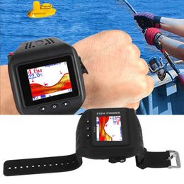 Fish Finder Portable Watch-Type Fish Finder 125KHZ Sonar Detection Intelligent Fish Depth Finder Built-in Battery EU Plug 100240V HKD230703