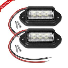 New 2PCS 6 LED Car Licence Number Plate Light For SUV Truck Trailer Van Tag Step Lamp White Bulbs Car Products Licence Plate Lights