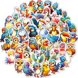 50Pcs-Pack Cartoon Birds Stickers Waterproof Vinyl Stickers for Luggage Water Bottle Laptop Car Planner Scrapbooking Phone Mac Wardrobe Door Wall Decals