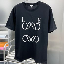 L Designer T-shirts Damskjorta Massiv skjorta Herr Skjortor med rund hals Designers Lyxiga Kortärmade Casual Letter E Tees Sommar Tecknad Polos