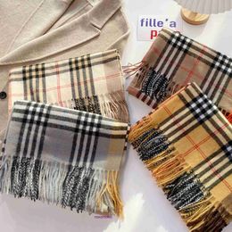 Bur home Boutique plush scarf on sale Customised for women's high end feeling shawl plaid neck Korean imitation cashmere thickened