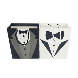 Gift Wrap Tuxedo Tote Bags Black White Bridegroom Paper Bag Birthday Party Groomsmen Favour Drop Delivery Home Garden Festive Dhh0S