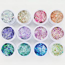 Acrylic Powders Liquids 12Bottles Set 3 in 1 Glitter Powder Nail Art Dipping Extention Carving Sequins Decorations Dust kit Bulk Tc 038 230703